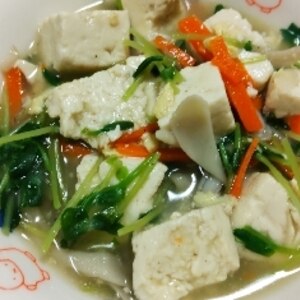 豆腐と豆苗の中華とろみ煮